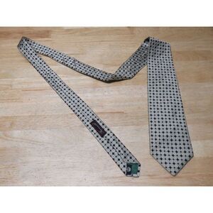 Faconnable Mens Blue Gray Geometric Silk Neck‎ Tie Made in France
